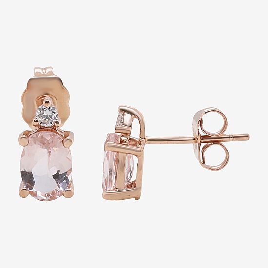 LIMITED QUANTITIES  Genuine Morganite and Diamond-Accent Earrings
