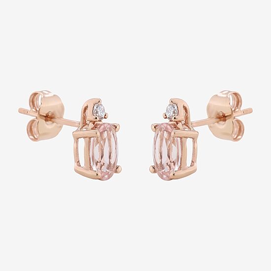 LIMITED QUANTITIES  Genuine Morganite and Diamond-Accent Earrings
