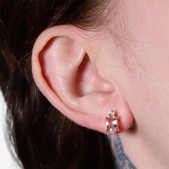 LIMITED QUANTITIES  Genuine Morganite and Diamond-Accent Earrings