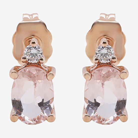 LIMITED QUANTITIES  Genuine Morganite and Diamond-Accent Earrings
