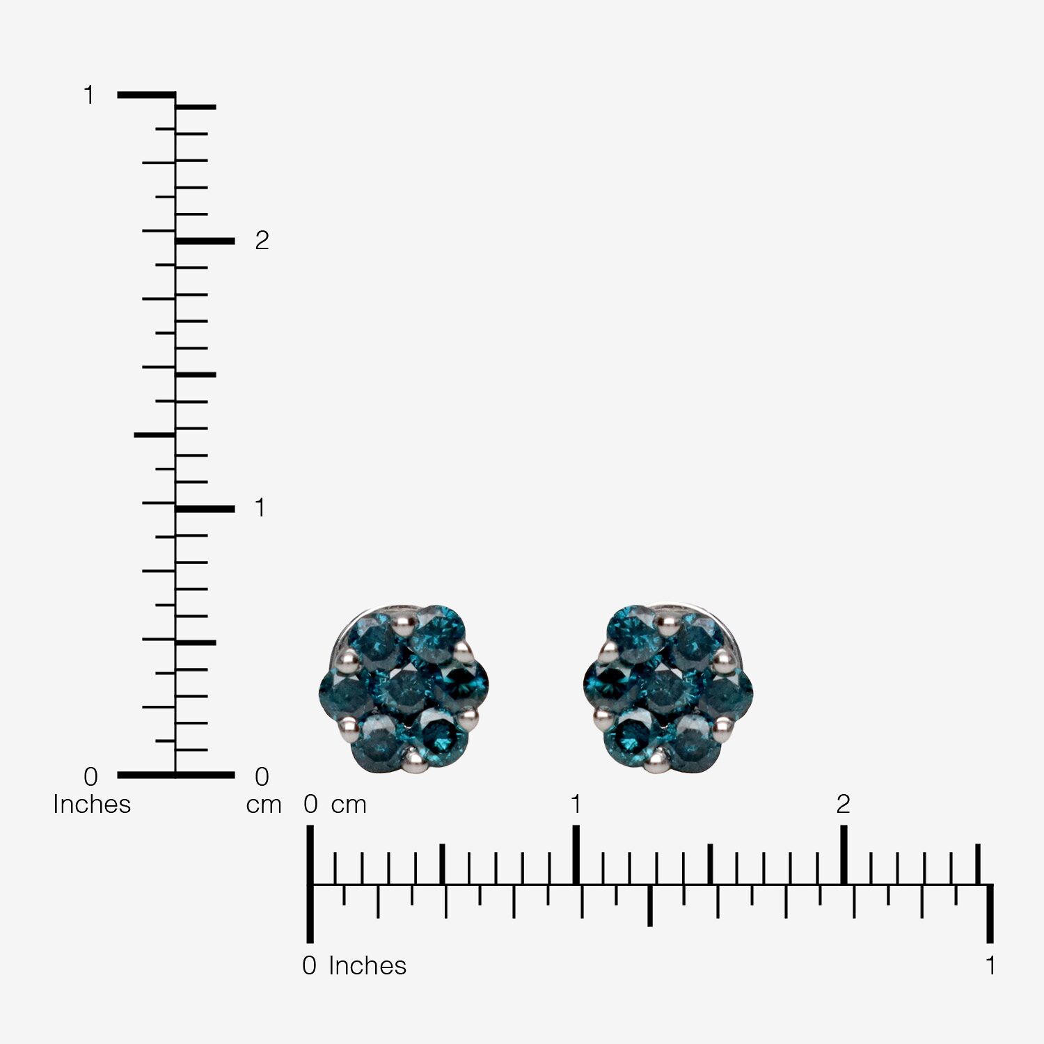 LIMITED QUANTITIES 3/4 CT. T.W. Color-Enhanced Blue Diamond Flower Stud Earrings