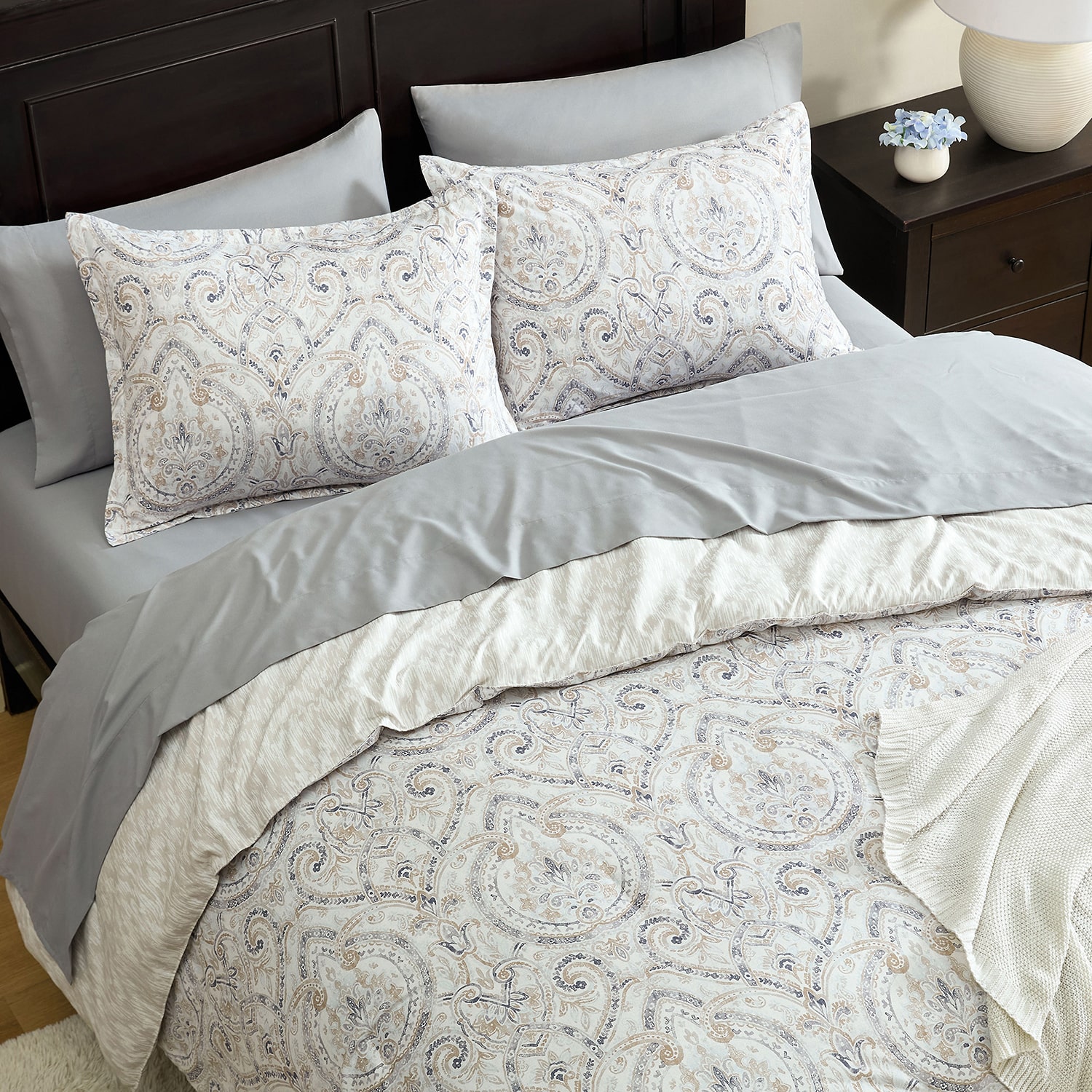 Lanwood Home Printed Reversible 7-pc. Easy Care Comforter Set