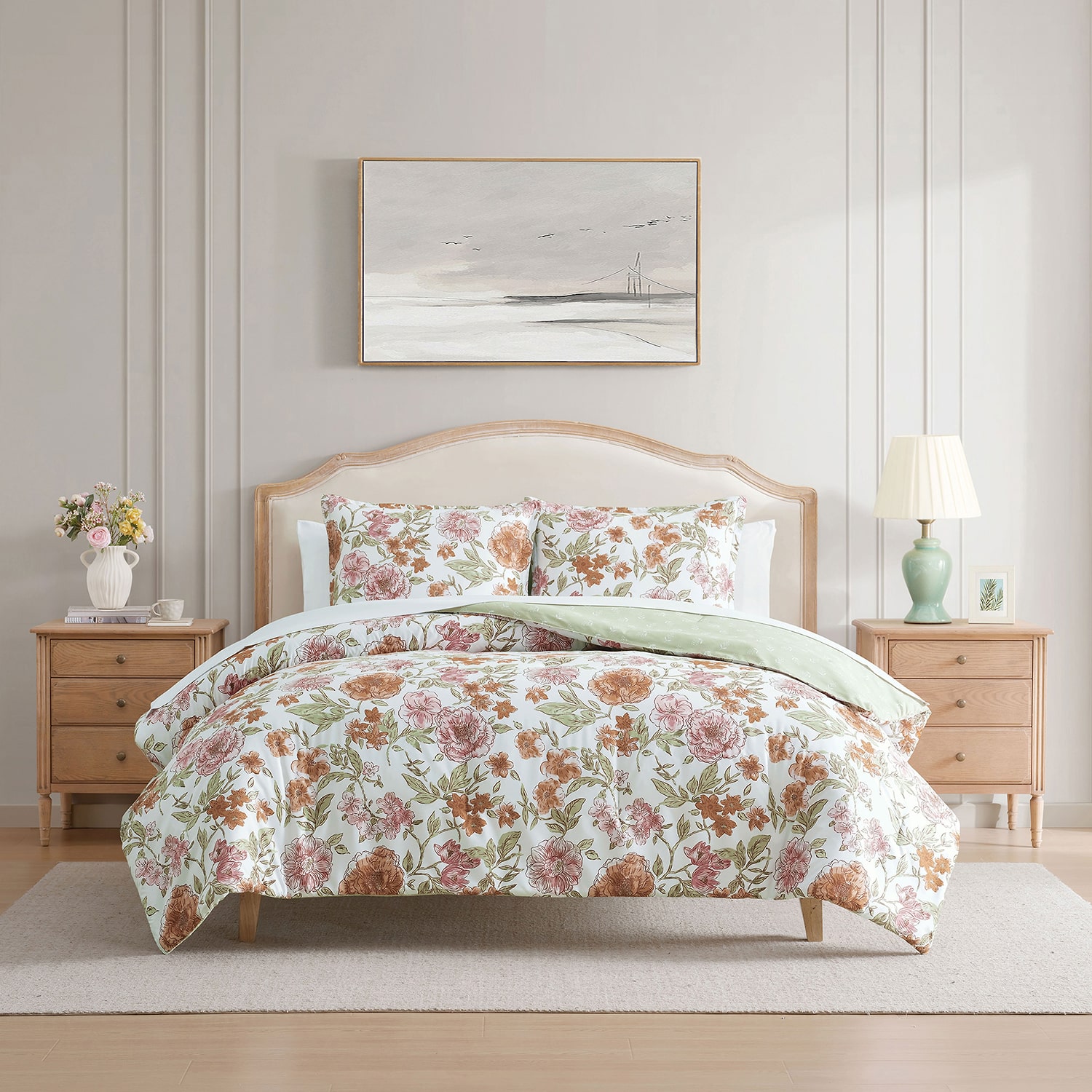 Lanwood Home Printed Reversible 7-pc. Easy Care Comforter Set