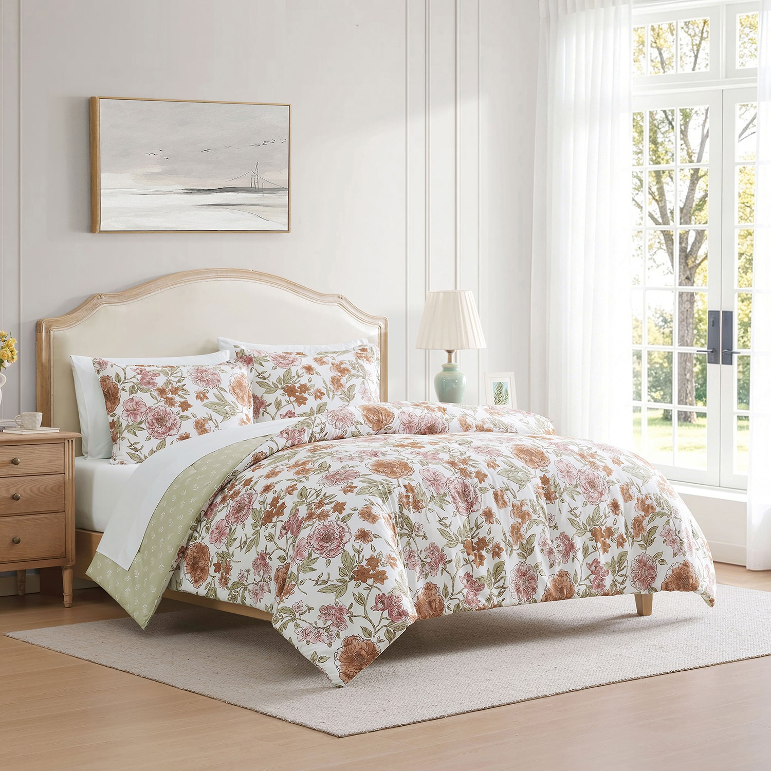 Lanwood Home Printed Reversible 7-pc. Easy Care Comforter Set