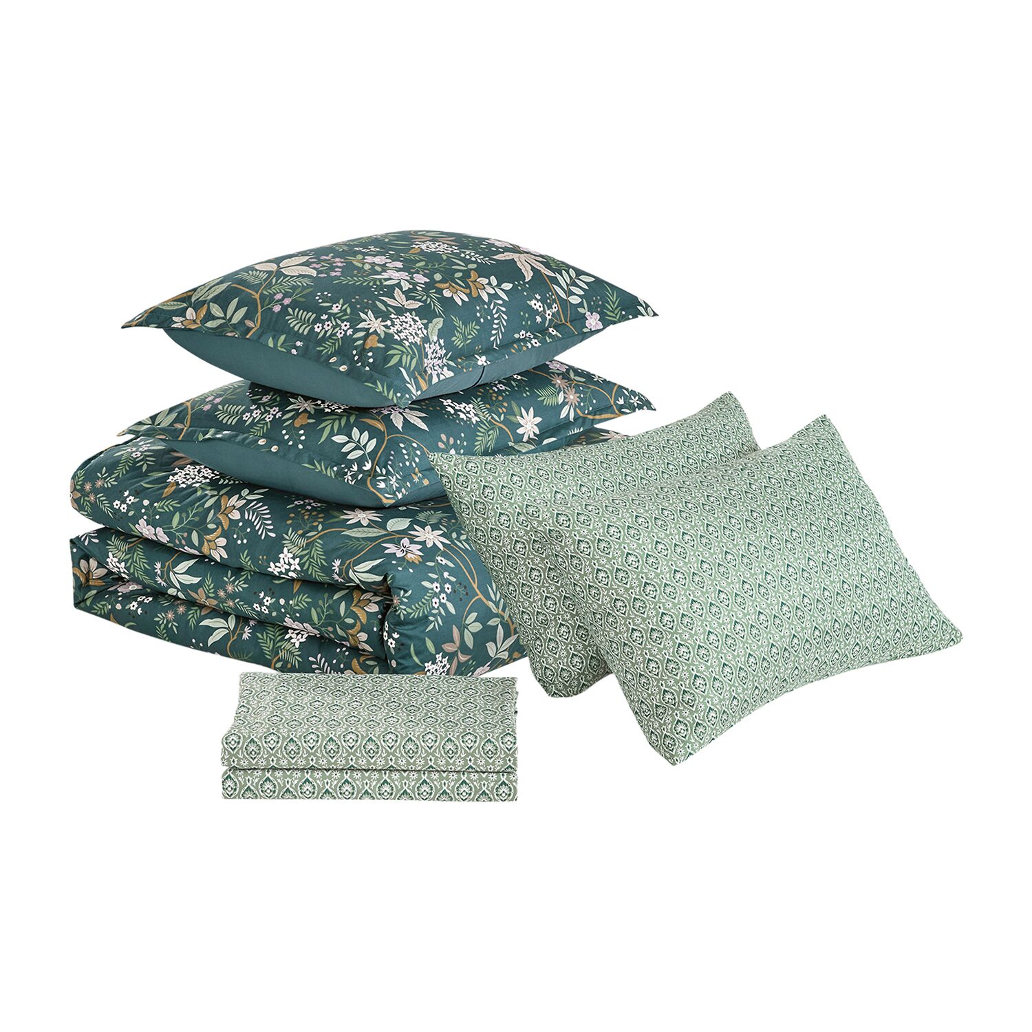 Lanwood Home Printed Reversible 7-pc. Easy Care Comforter Set