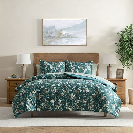 Lanwood Home Printed Reversible 7-pc. Reversible Easy Care Comforter Set