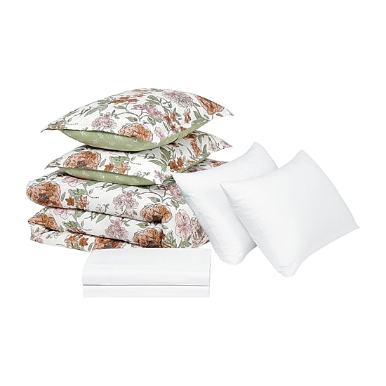 Lanwood Home Printed Reversible 7-pc. Reversible Easy Care Comforter Set