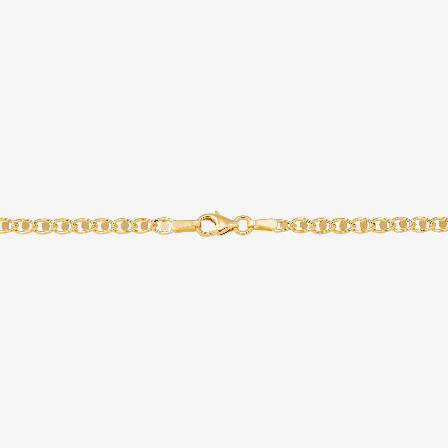 Womens 14K Gold 7.5 Inch Hollow Chain Bracelet