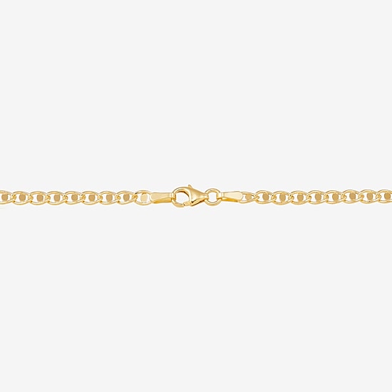Womens 14K Gold 7.5 Inch Hollow Chain Bracelet