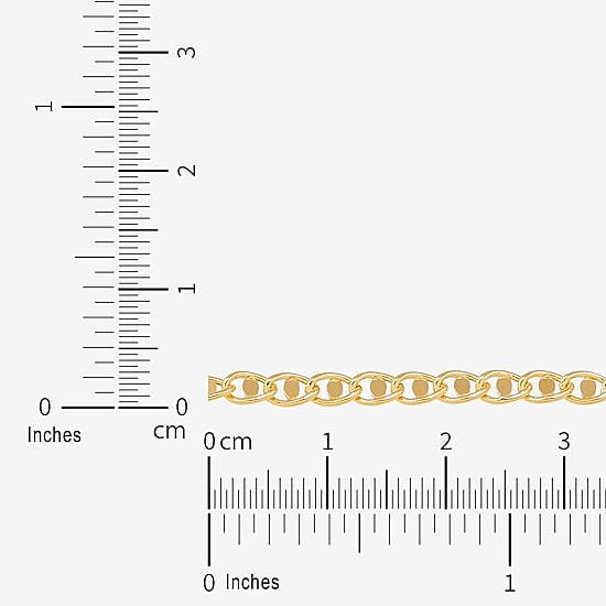 Womens 14K Gold 7.5 Inch Hollow Chain Bracelet