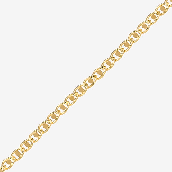 Womens 14K Gold 7.5 Inch Hollow Chain Bracelet