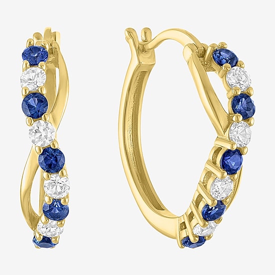 Womens Gemstone 14K Gold Over Silver 20mm Infinity Hoop Earrings