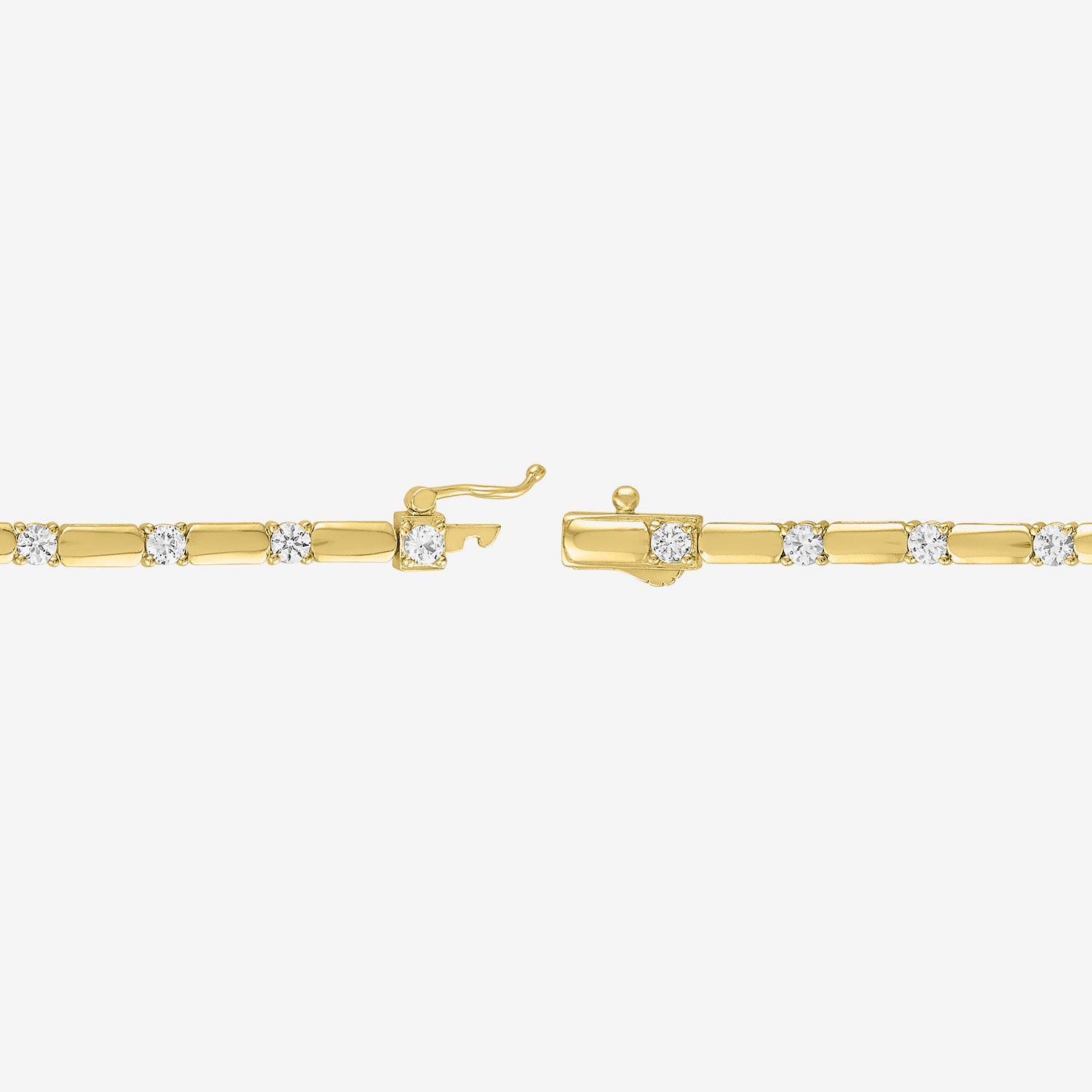 Womens Lab Created White Sapphire 14K Gold Over Brass 7.5 Inch Tennis Bracelet