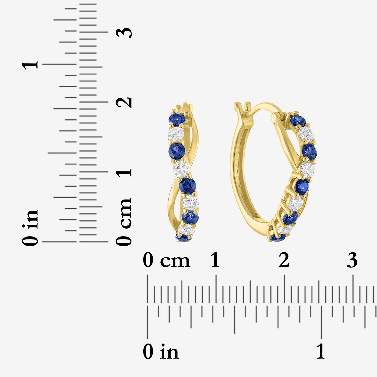 Womens Lab Created Blue Sapphire 14K Gold Over Silver 20mm Infinity Hoop Earrings