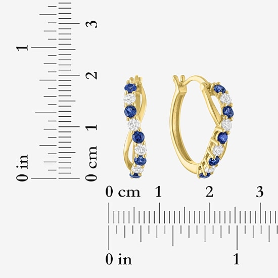 Womens Gemstone 14K Gold Over Silver 20mm Infinity Hoop Earrings