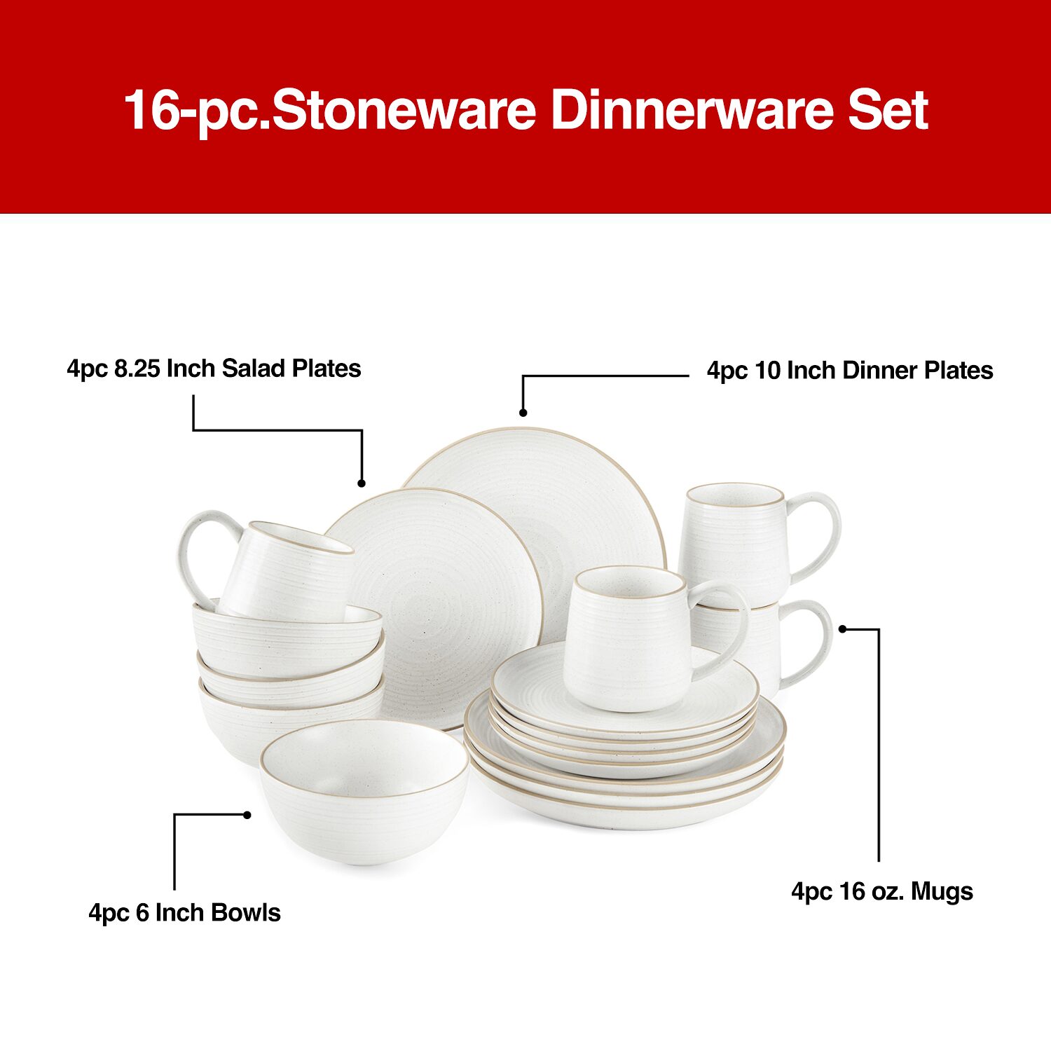 Linden Street Harper 16-pc. Stoneware Dinnerware Set