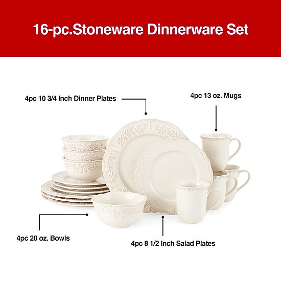 Linden Street Amberly 16-pc. Stoneware Dinnerware Set