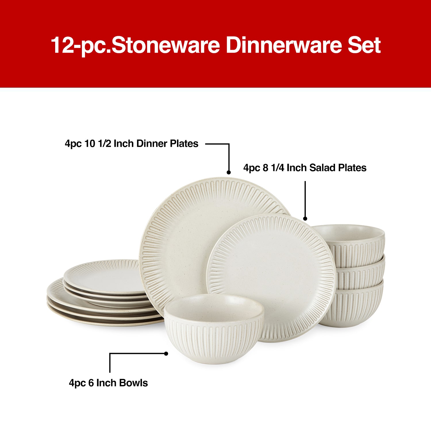 Linden Street Hayward Stoneware 12-pc. Dinnerware Set