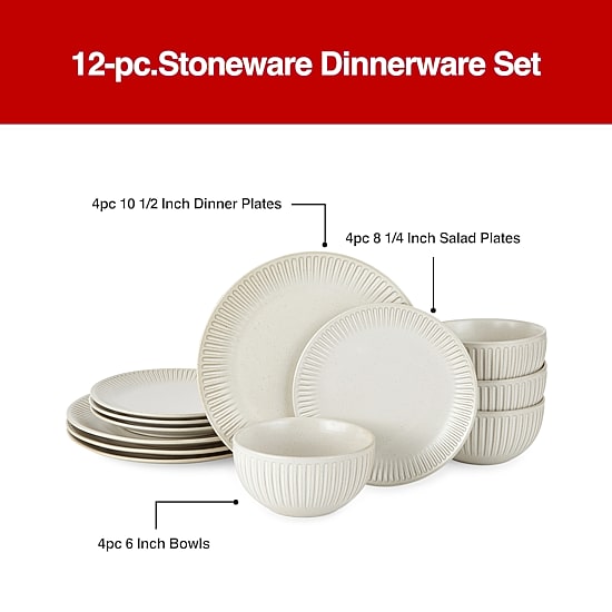 Linden Street Hayward Stoneware 12-pc. Dinnerware Set