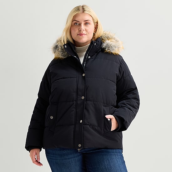 St. John's Bay Womens Plus Weather Resistant Parka