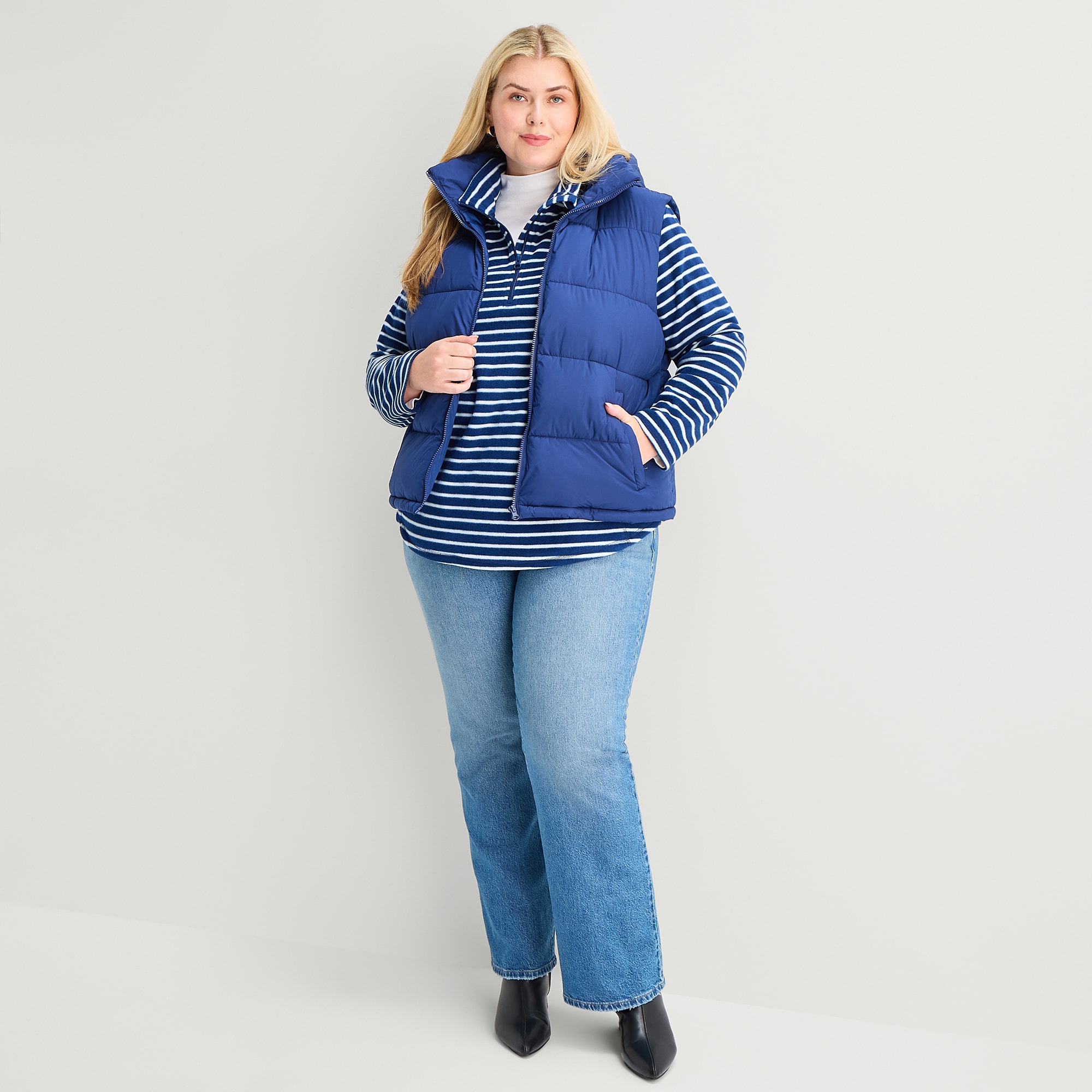 St. John's Bay Womens Midweight Plus Puffer Vest