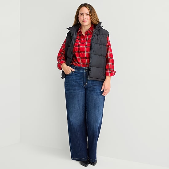 St. John's Bay Womens Midweight Plus Puffer Vest