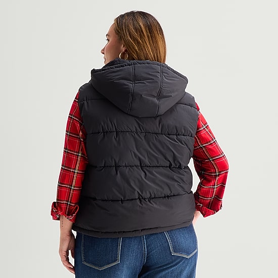 St. John's Bay Womens Midweight Plus Puffer Vest