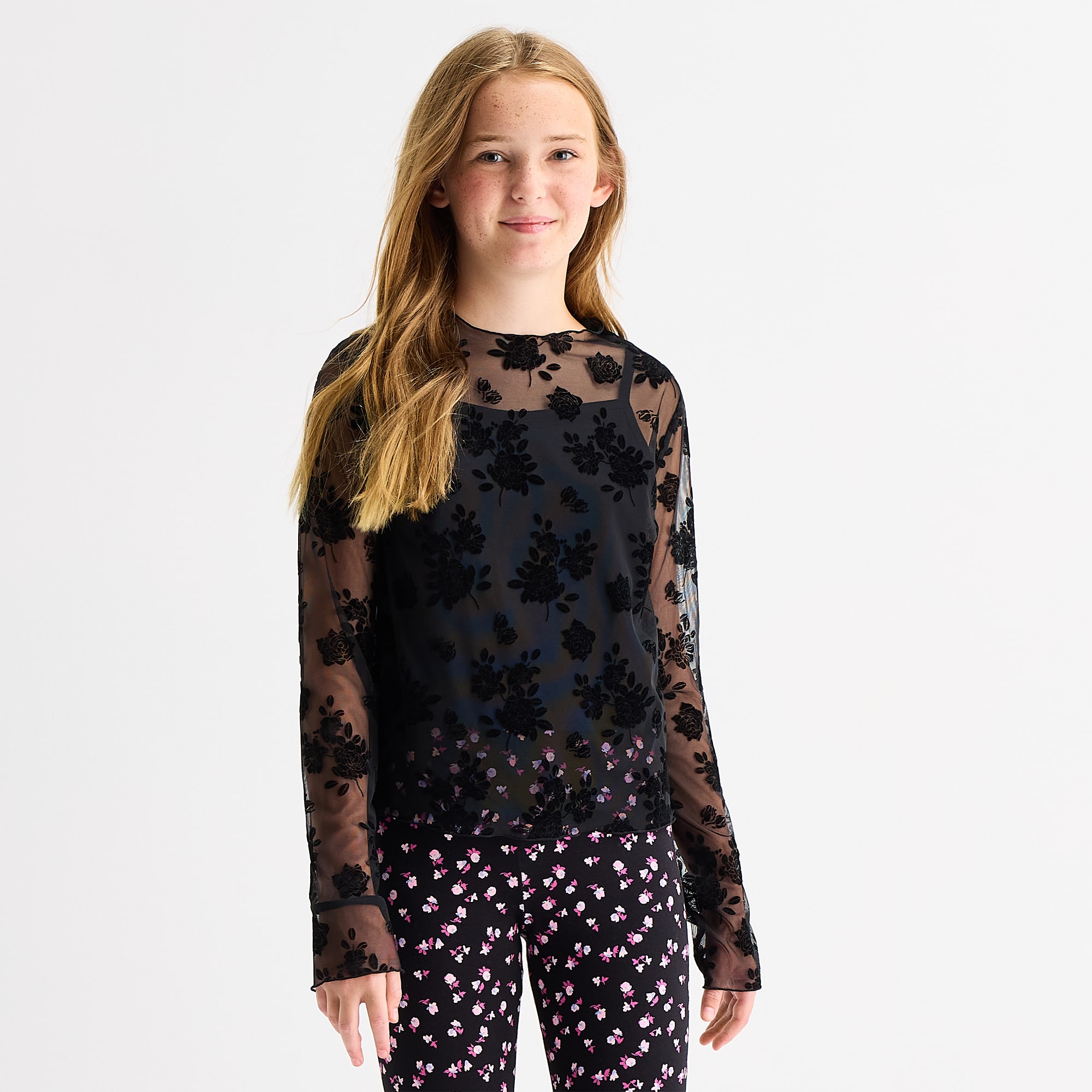 Thereabouts Little & Big Kid Girls Round Neck Long Sleeve 2-pc. T-Shirt