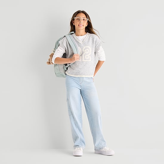 Vanilla Star Big Kid Girls Cozy Wide Leg Jean