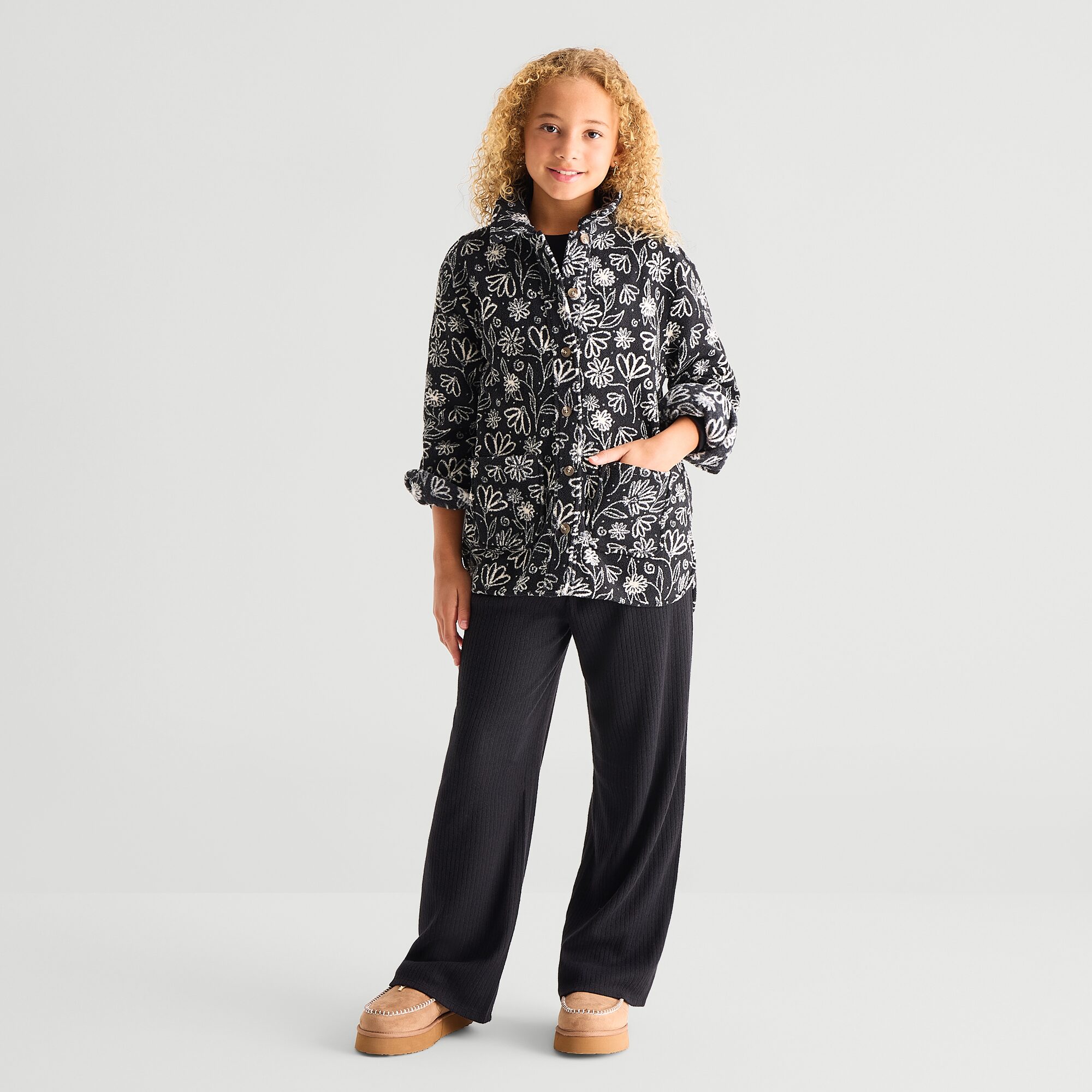 Thereabouts Little & Big Kid Girls Faux Fur Jacket