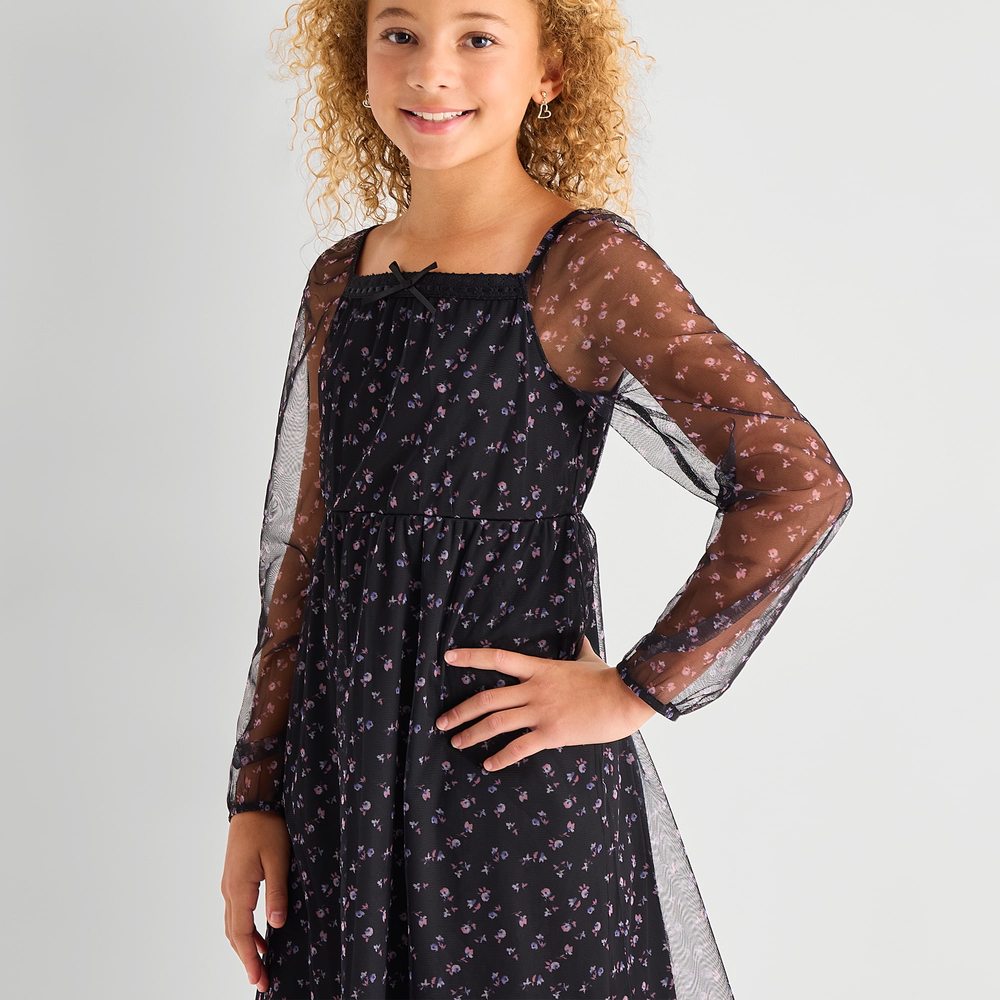 Thereabouts Little & Big Kid Girls Bishop Long Sleeve A-Line Dress