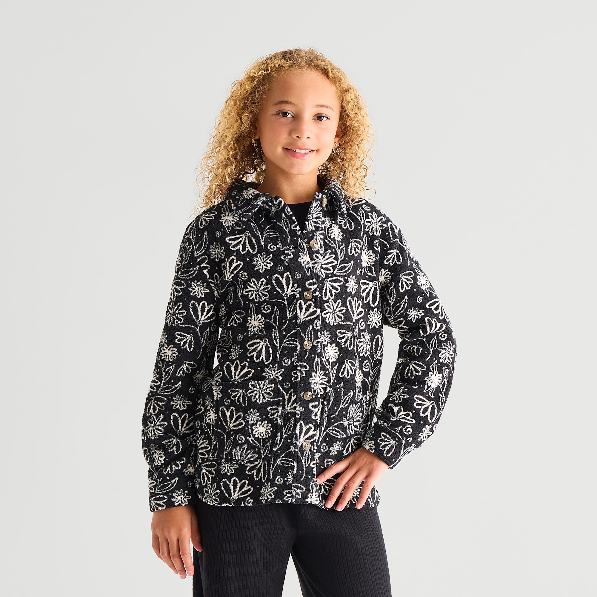 Thereabouts Little & Big Kid Girls Faux Fur Jacket
