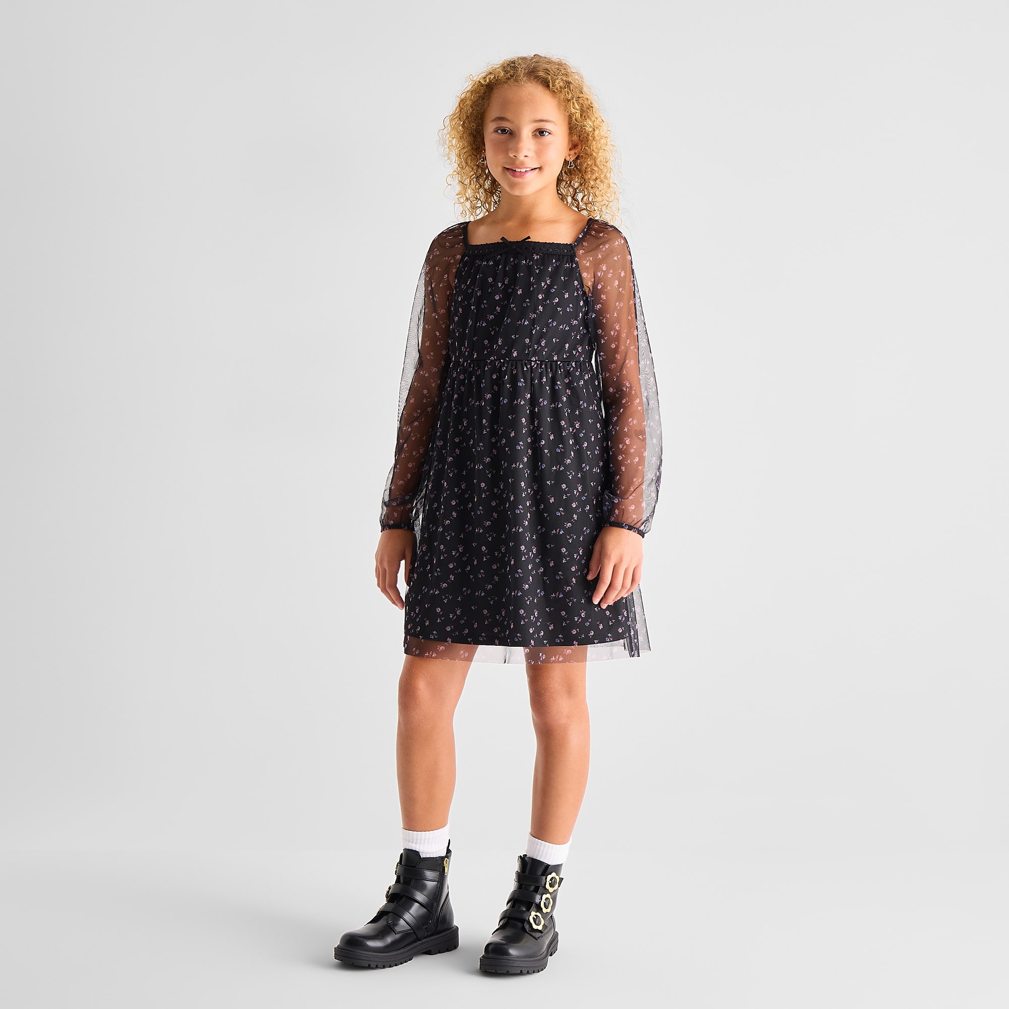 Thereabouts Little & Big Kid Girls Bishop Long Sleeve A-Line Dress