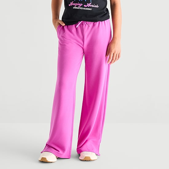 Xersion Super Soft Little & Big Kid Girls Mid Rise Wide Leg Regular Fit Fleece Pull-On Pant