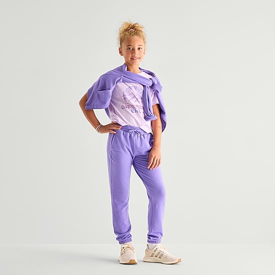 Xersion Super Soft Little & Big Kid Girls Stretch Fabric Cinched Mid Rise Regular Fit Fleece Jogger Pant
