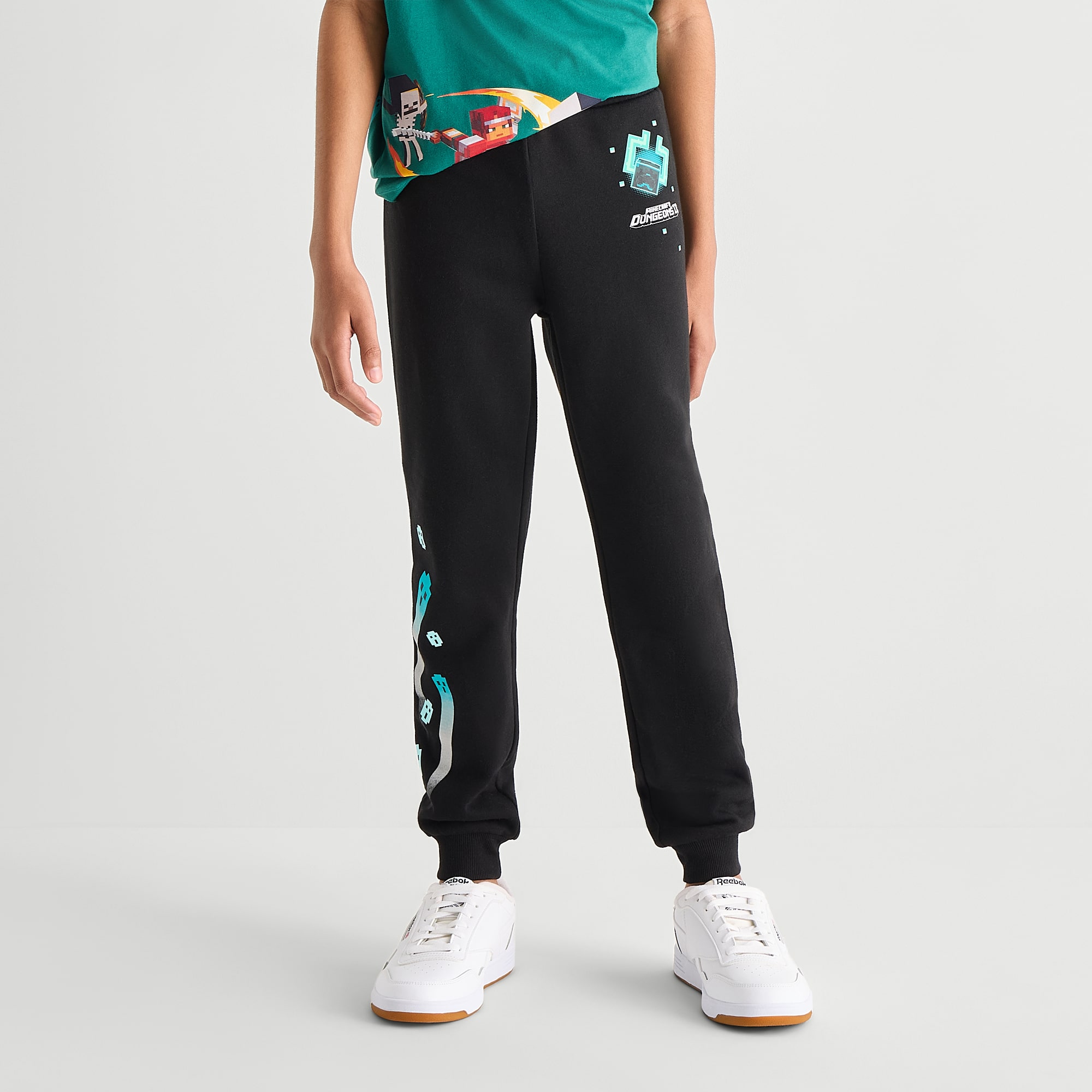 Little & Big Kid Boys Cuffed Regular Fit Minecraft Fleece Jogger Pant