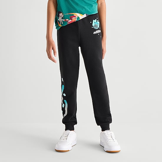 Little & Big Kid Boys Cuffed Regular Fit Minecraft Fleece Jogger Pant