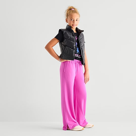 Xersion Super Soft Little & Big Kid Girls Mid Rise Wide Leg Regular Fit Fleece Pull-On Pant