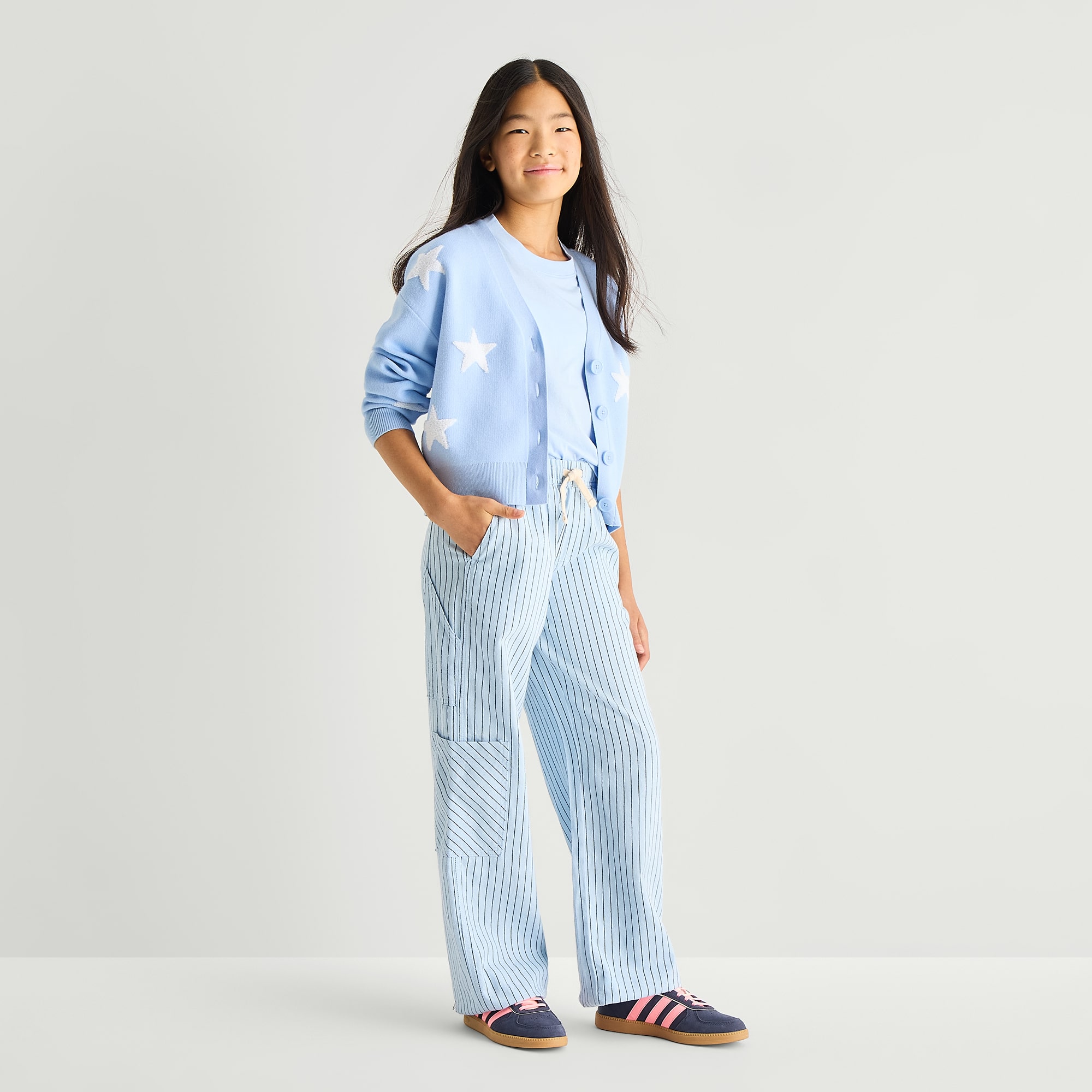 Thereabouts Little & Big Kid Girls High Rise Wide Leg Regular Fit Pull-On Pant