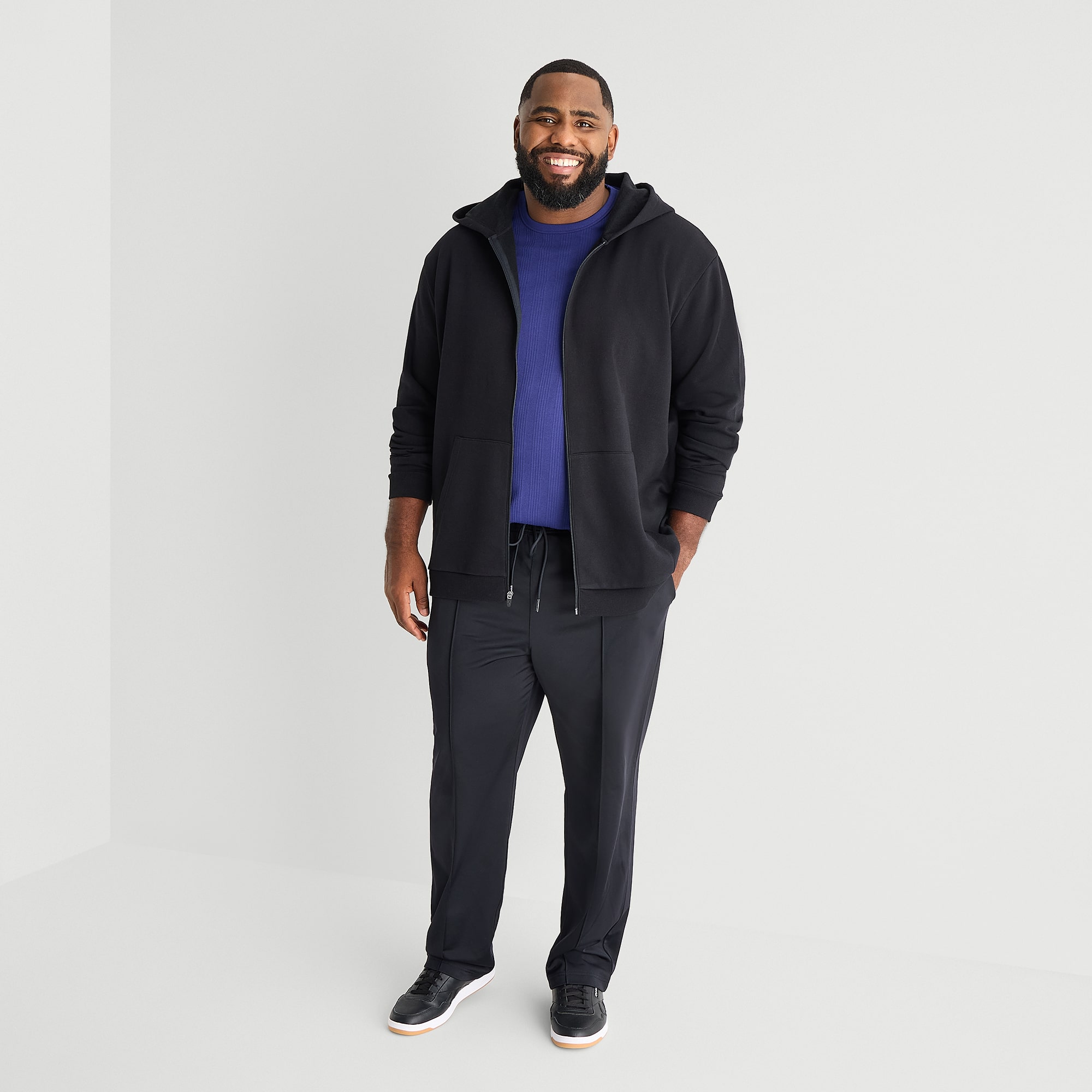 Xersion Mens Long Sleeve Zipper Active Big and Tall Hoodie