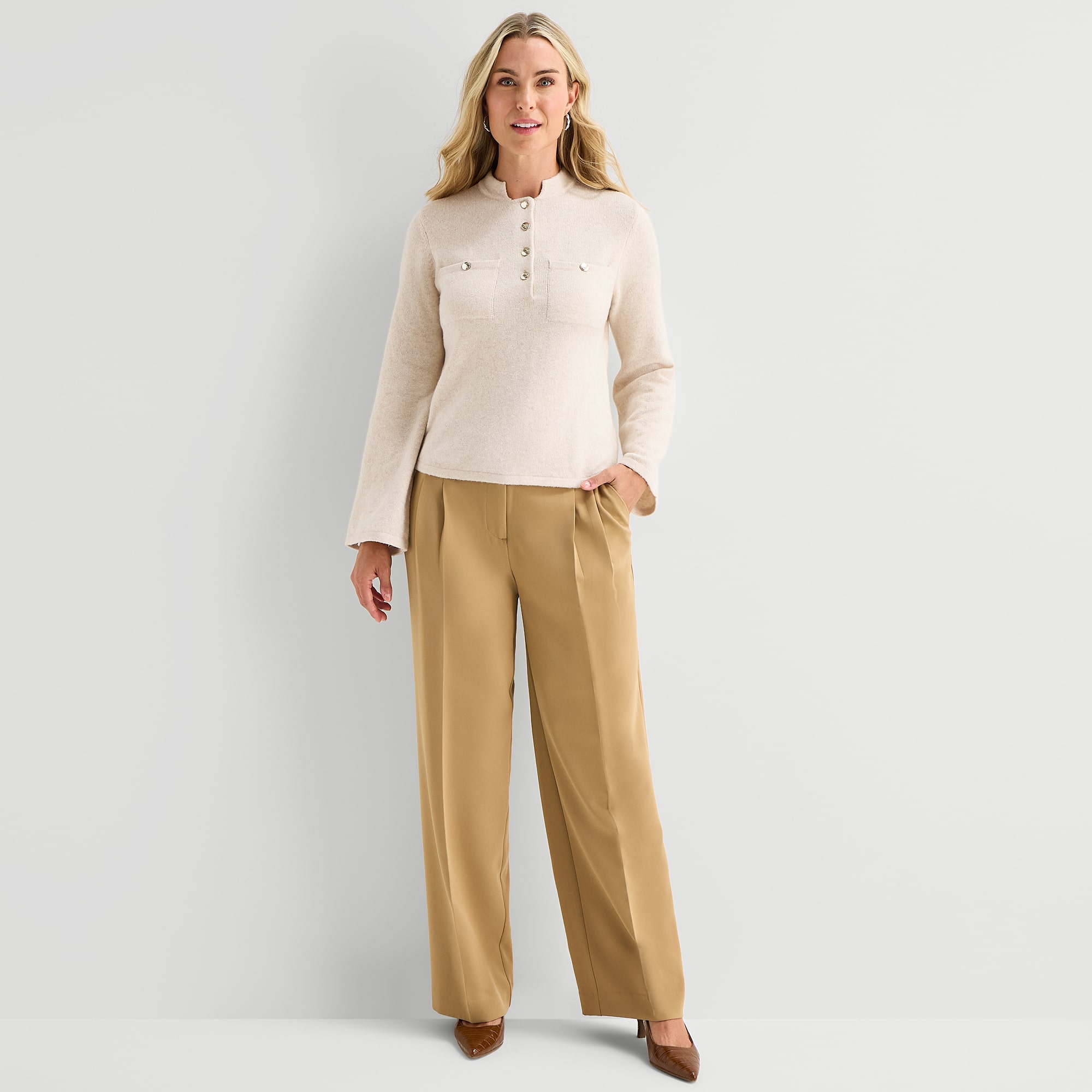 Liz Claiborne Womens Long Sleeve Pullover Sweater