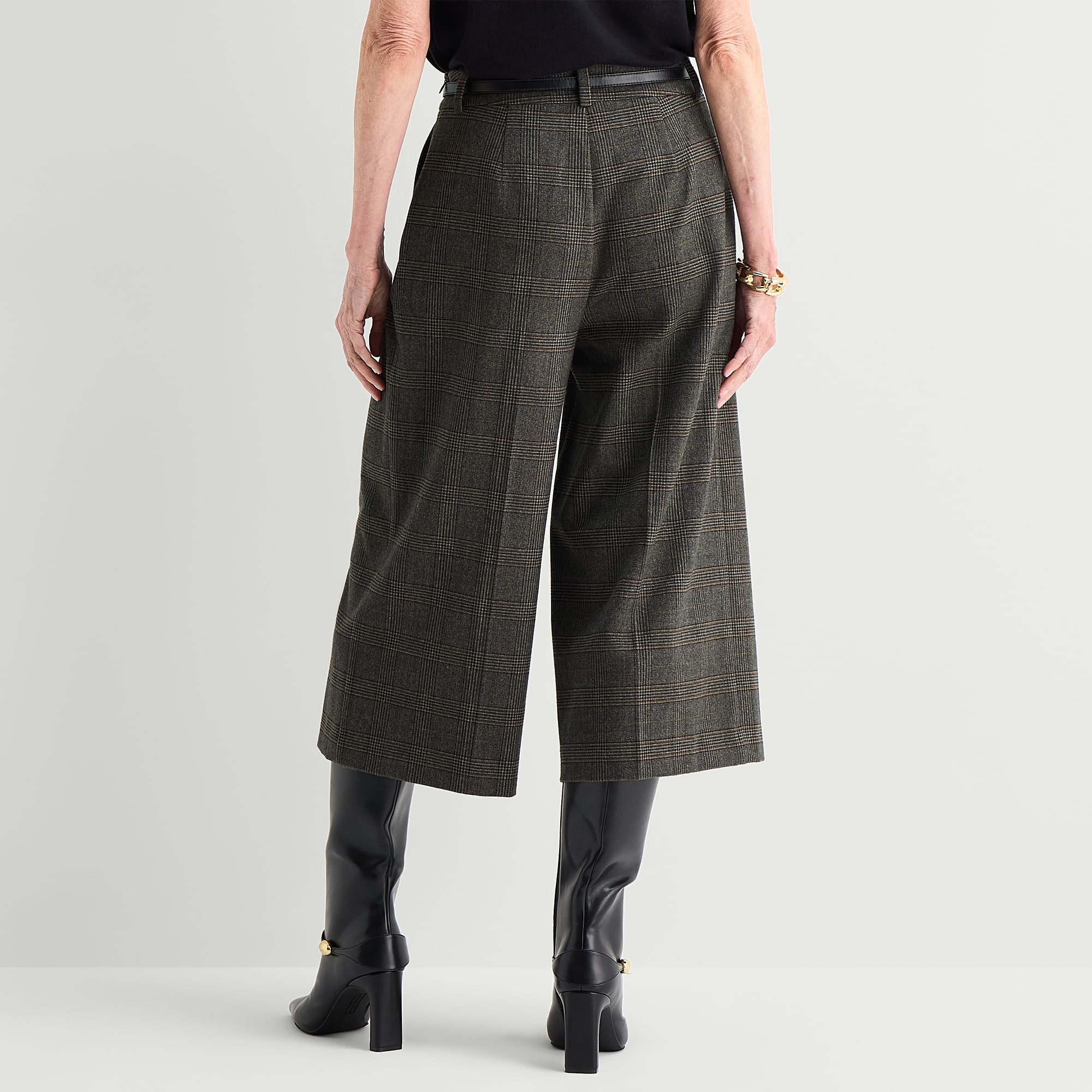 Liz Claiborne Plaid Womens Wide Leg Mid Rise Gaucho Pant