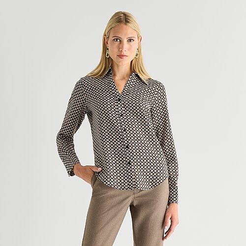 Worthington Womens Long Sleeve Slim Fit Blouse In Beige