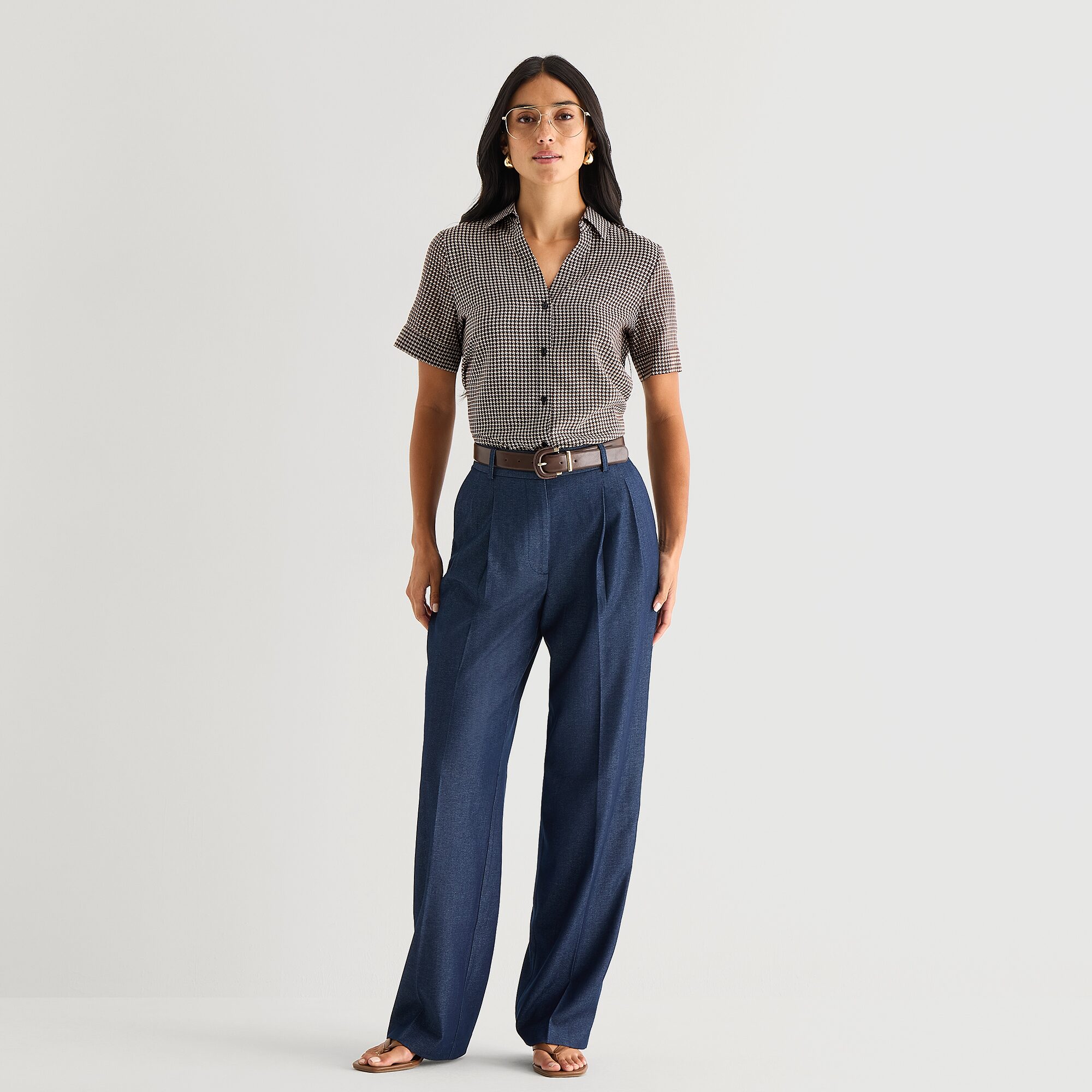 Worthington Womens Short Sleeve Slim Fit Blouse