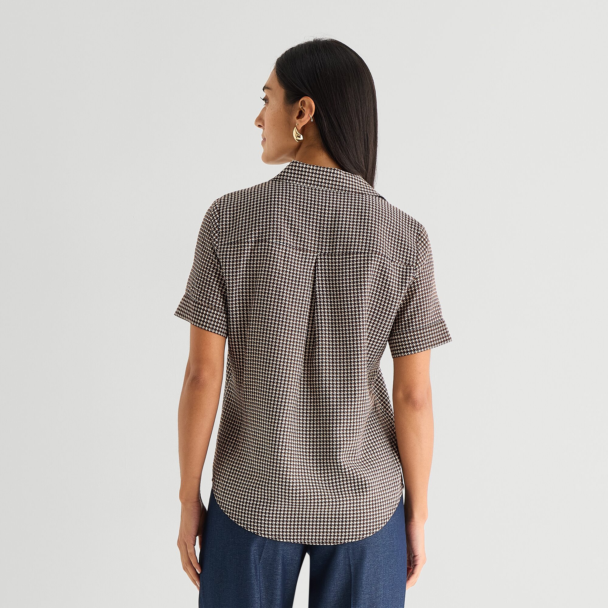 Worthington Womens Short Sleeve Slim Fit Blouse