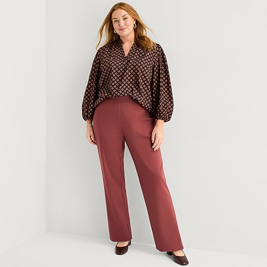 Liz Claiborne Maya Womens Plus Straight Mid Rise Pull-On Pant