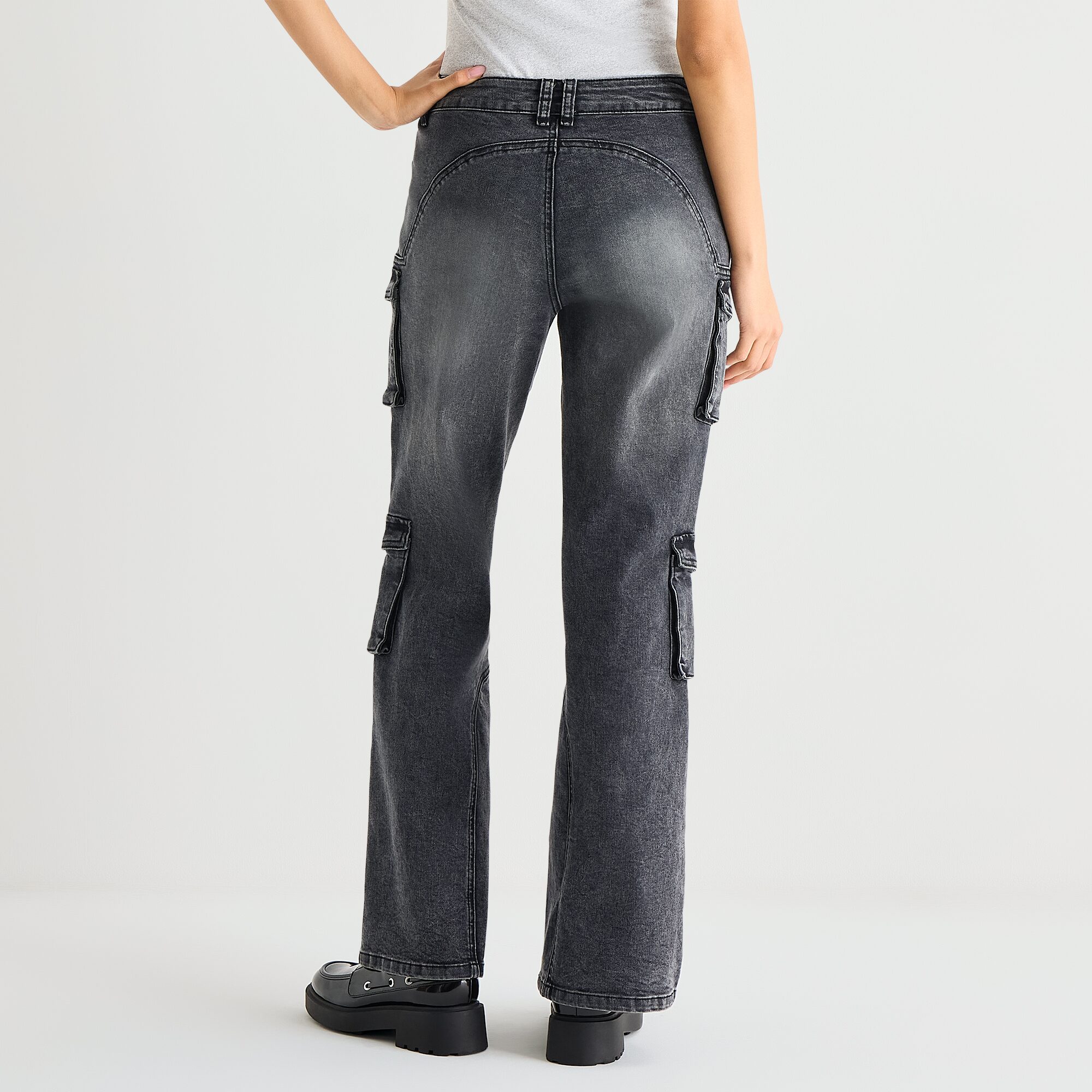 Forever 21 Womens Juniors Straight Mid Rise Cargo Pant