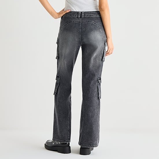 Forever 21 Womens Juniors Straight Mid Rise Cargo Pant