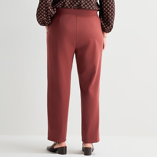 Liz Claiborne Maya Womens Plus Straight Mid Rise Pull-On Pant