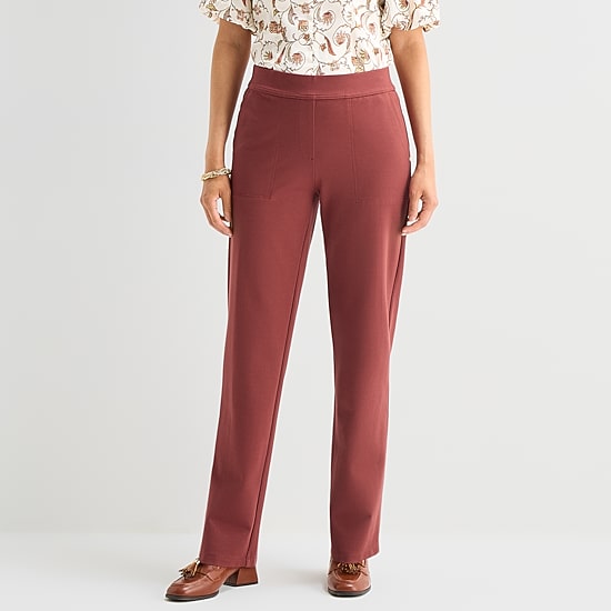 Liz Claiborne Maya Womens Straight Mid Rise Pull-On Pant